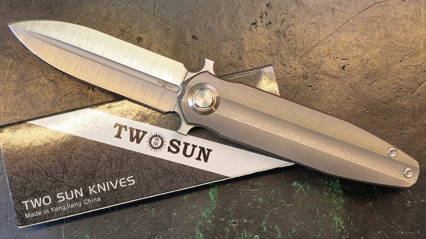 TwoSun TS307 Sand Dagger Titanium Handle M390 Blade C