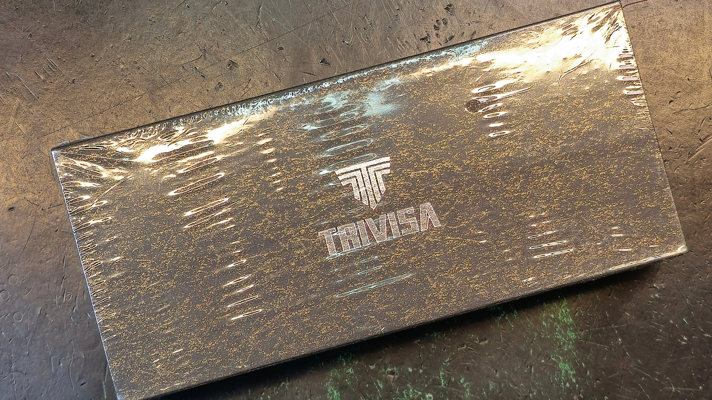 Trivisa Antliae-04BM Button Lock Micarta 14C28N Plain Edge Black Stonewash (NIB-CLOSEOUT)