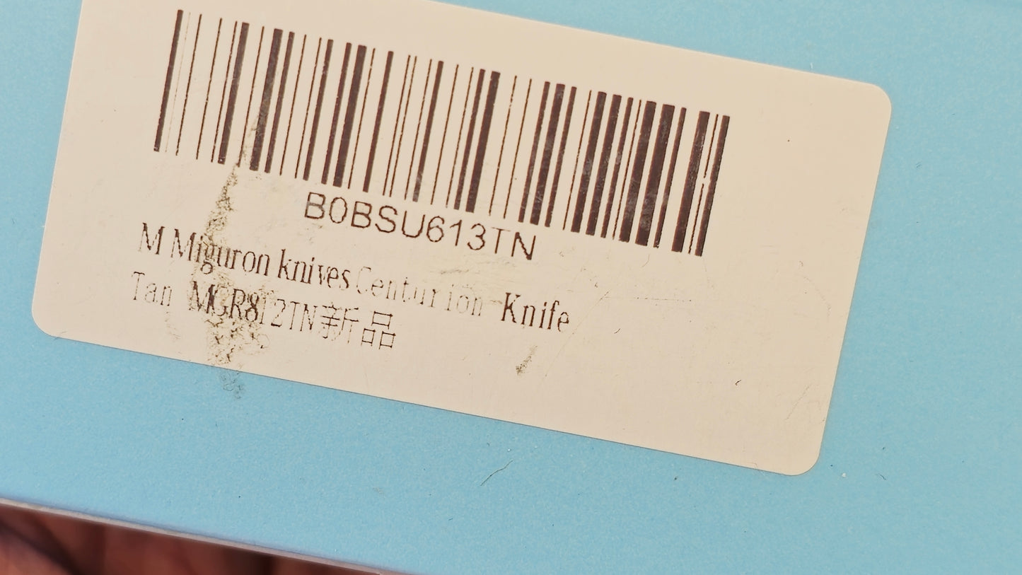 Miguron Centurion Pocket Knife Tan G10 Handle 14c28n Stonewashed Blade (NIB-CLOSEOUT)