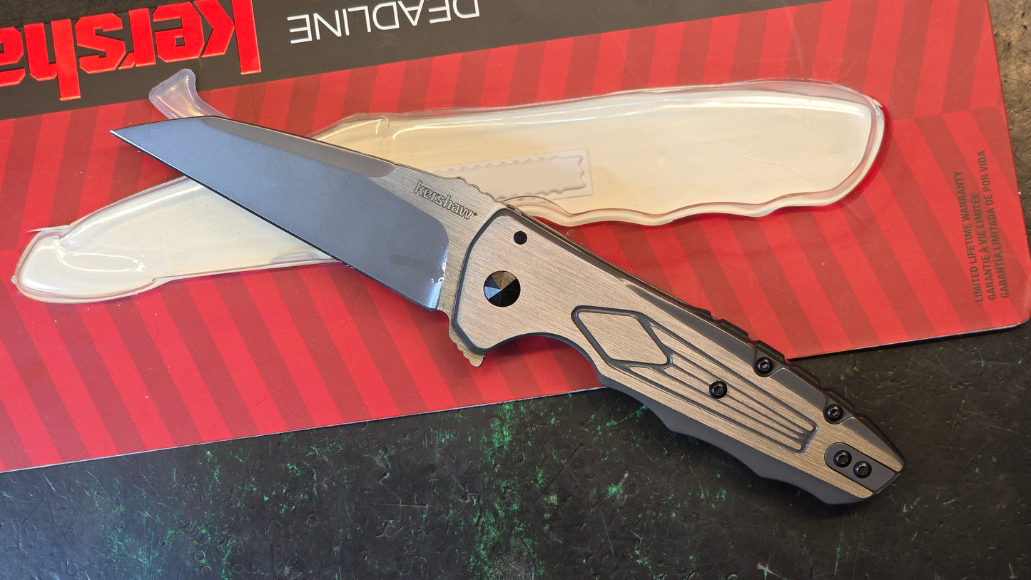 Kershaw Deadline 3.8 in. 8Cr13MoV Stainless Blade 2-Toned Handle, Reversible Deep Carry Clip, KVT Ball-Bearing (CLOSEOUT - OPEN BOX)