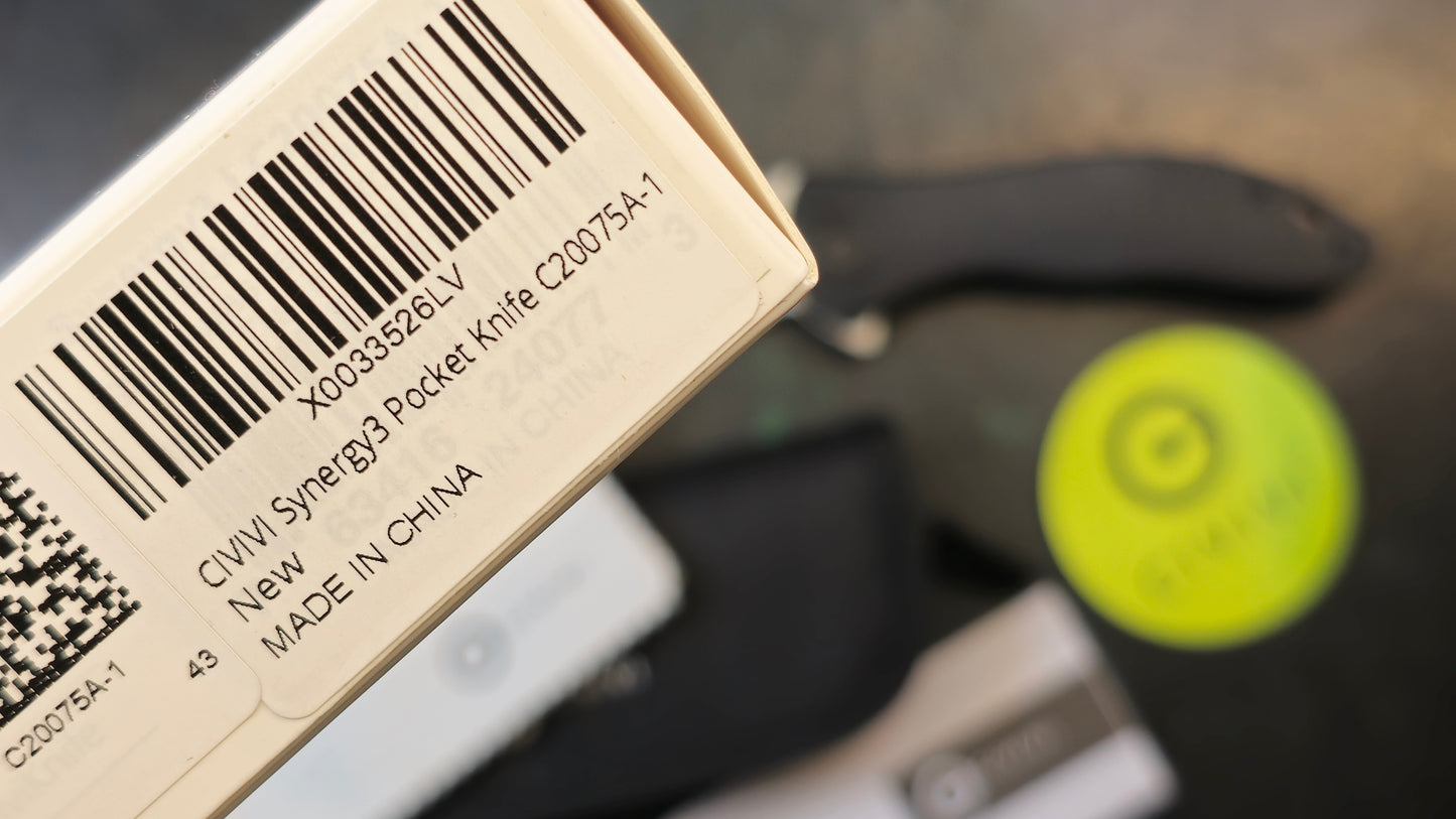 Civivi Synergy3 Black G10 Handle Nitro-V Trailing Point Plain Edge Stonewash (Discount in cart))