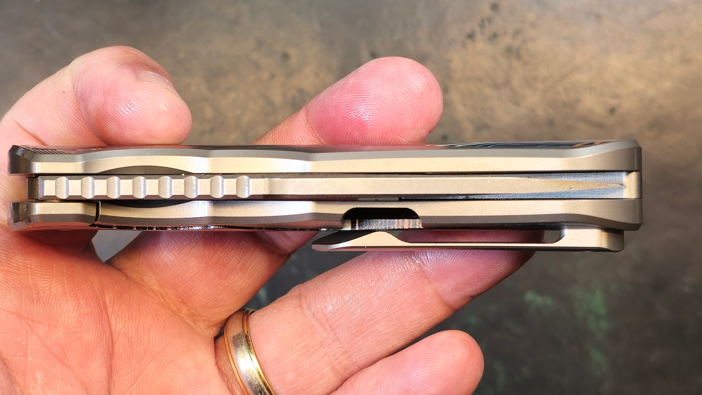 TwoSun TS511 Titanium/Color G10 M390 Plain Edge Satin Finish (NIB-CLOSEOUT)