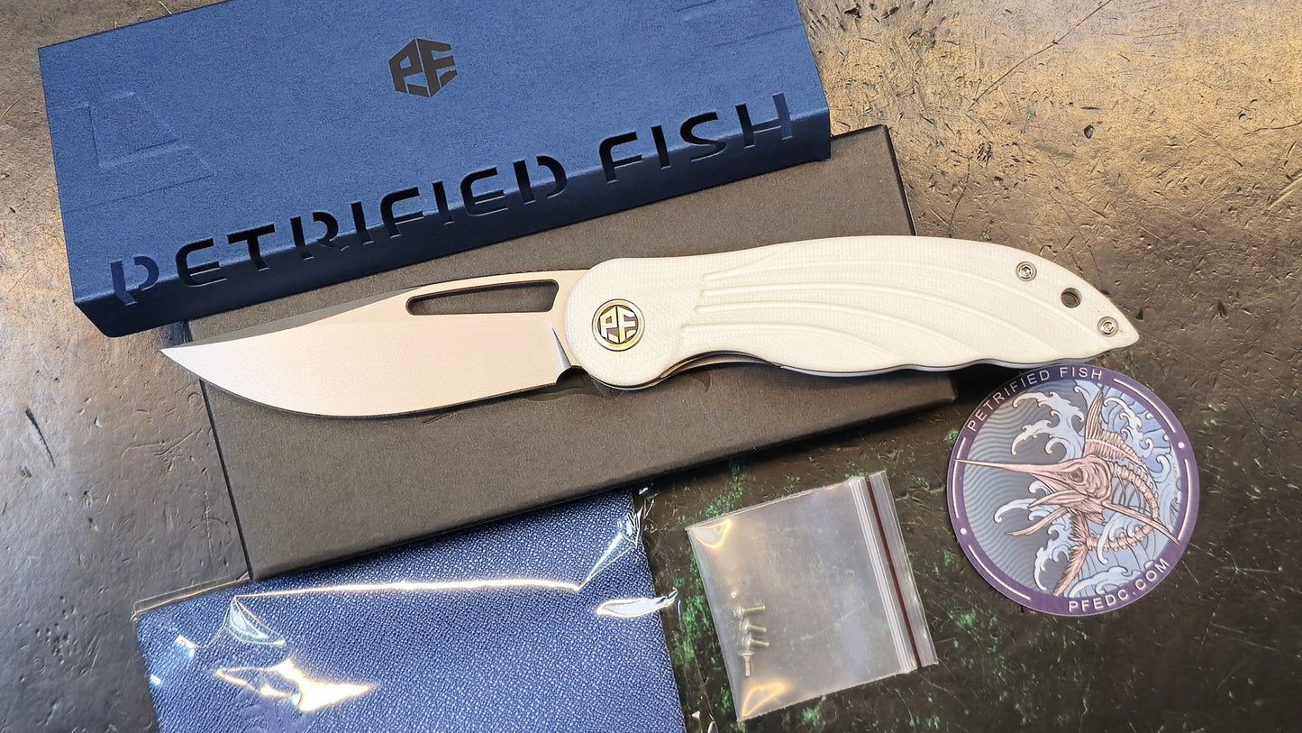 Petrified Fish Nightingale Front Flipper White G10 14C28N (Discount in cart)