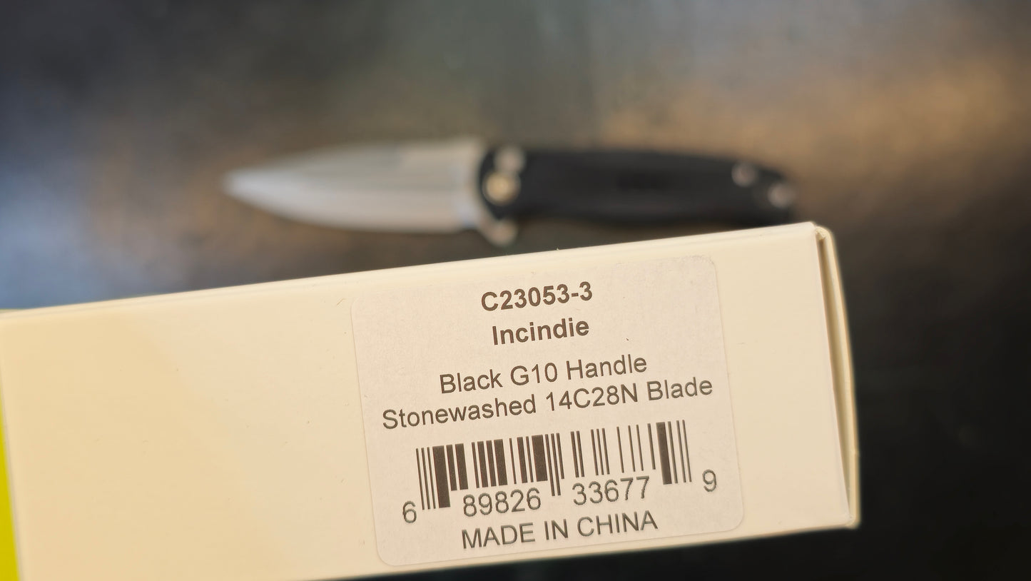 CIVIVI Incindie Flipper & Button Lock Knife G10 Handle 3.48" 14C28N Blade (NEW - OPENBOX)