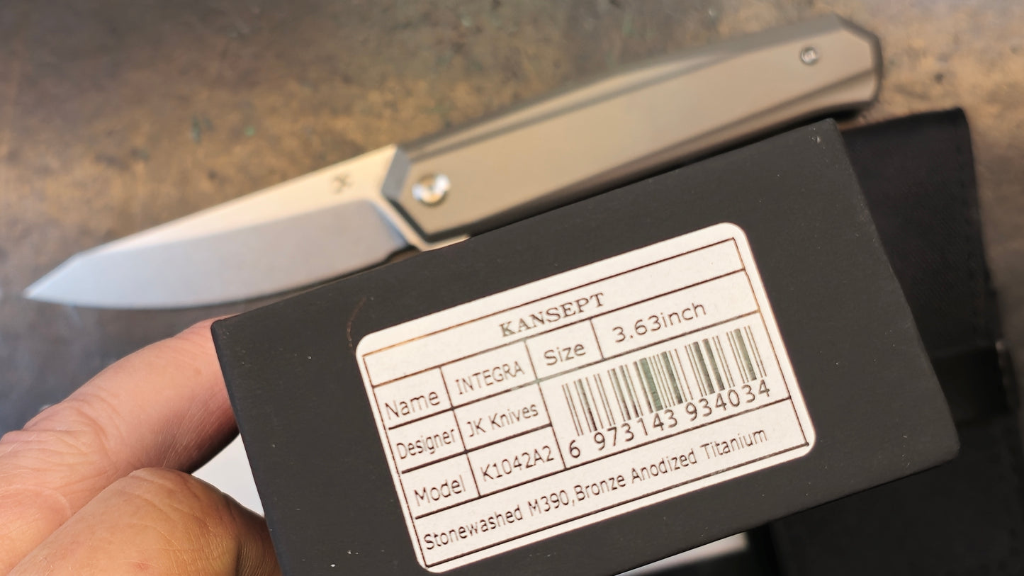 Kansept Integra Bronze Titanium M390 Plain Stonewash (NEW - OPEN BOX)