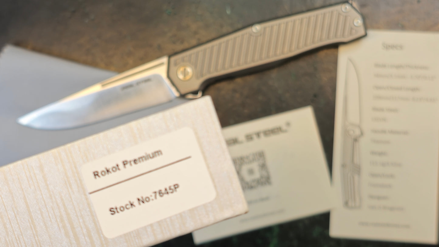 Real Steel Rokot Premium Gray Titanium Handle S35VN (NEW)