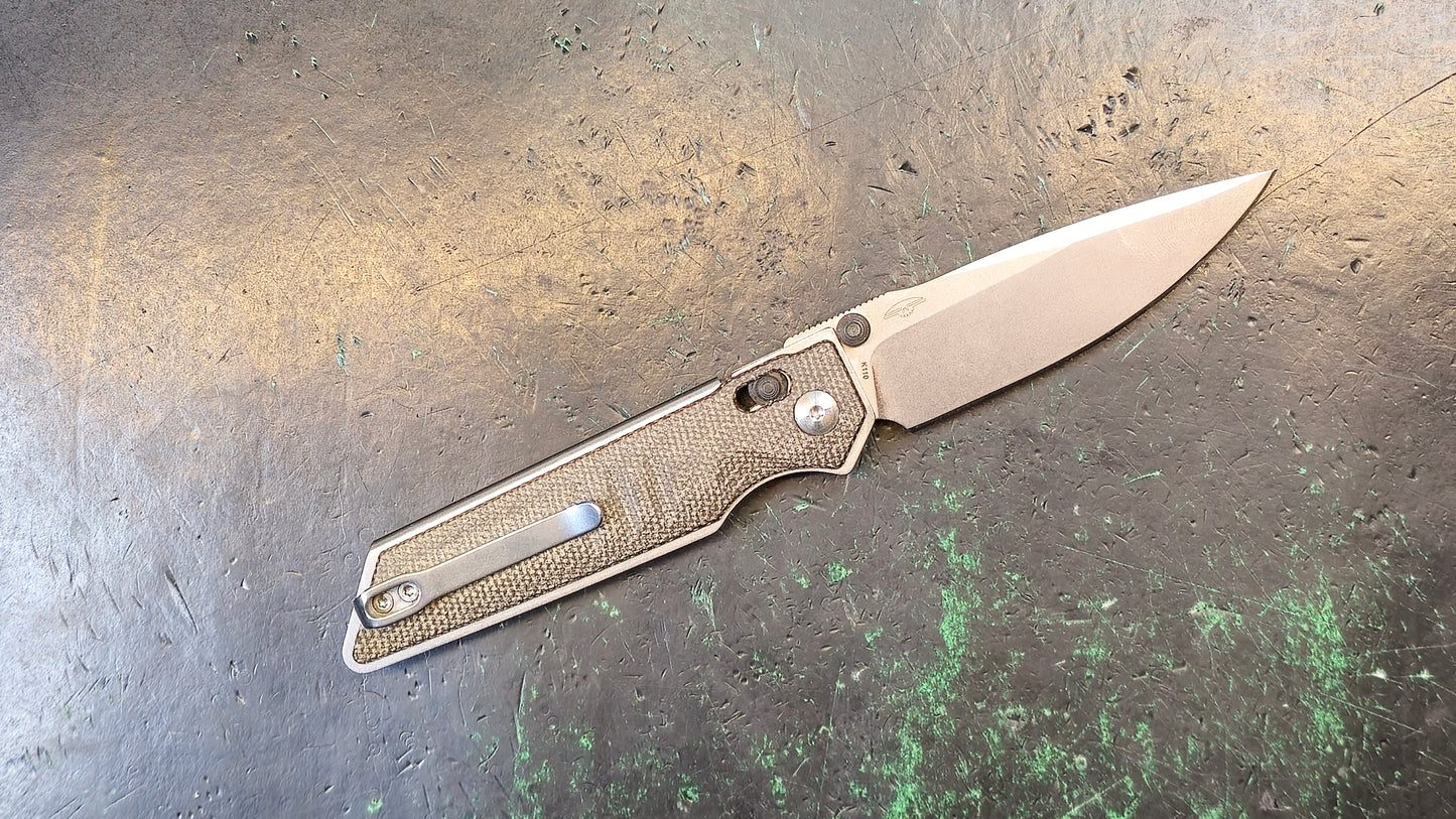 Real Steel Sacra Slide Lock Natural Micarta K110 (New - OPEN BOX)