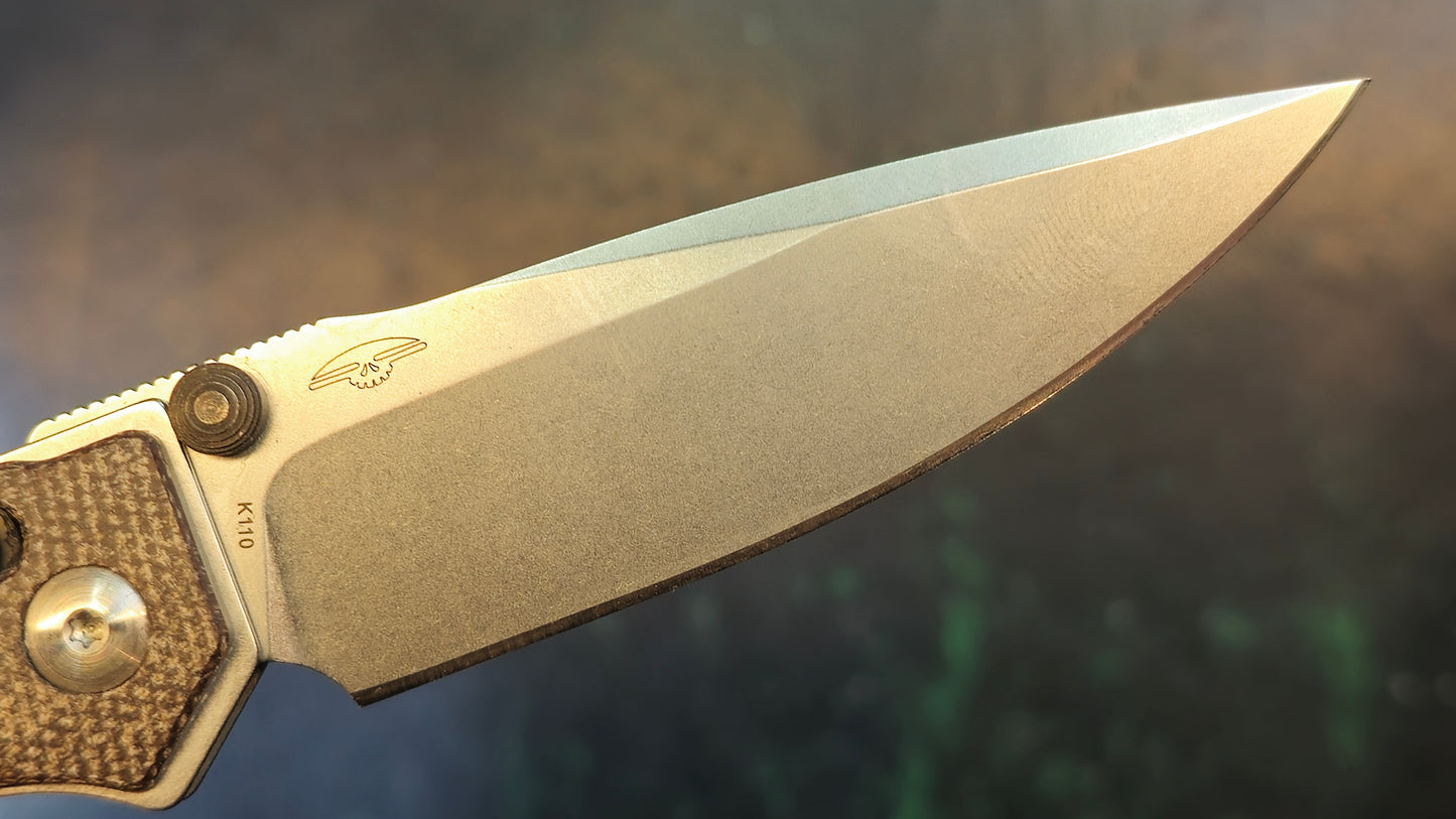 Real Steel Sacra Slide Lock Natural Micarta K110 (New - OPEN BOX)