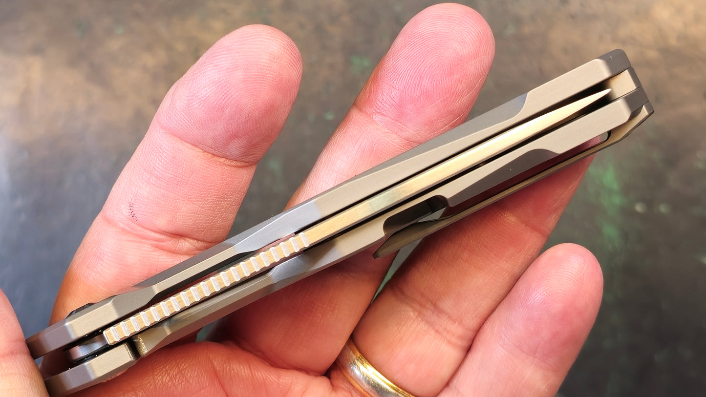 Kizer Beyond Tanto Folding Knife Frame Lock S35VN Blade Titanium Handle (NEW - OPEN BOX)