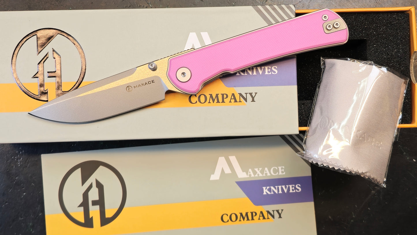 Maxace Peregrine S Pink G10 10CR15COMOV (NEW - OPEN BOX)