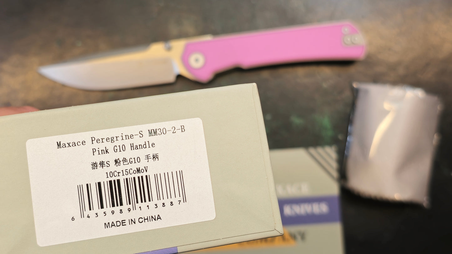 Maxace Peregrine S Pink G10 10CR15COMOV (NEW - OPEN BOX)