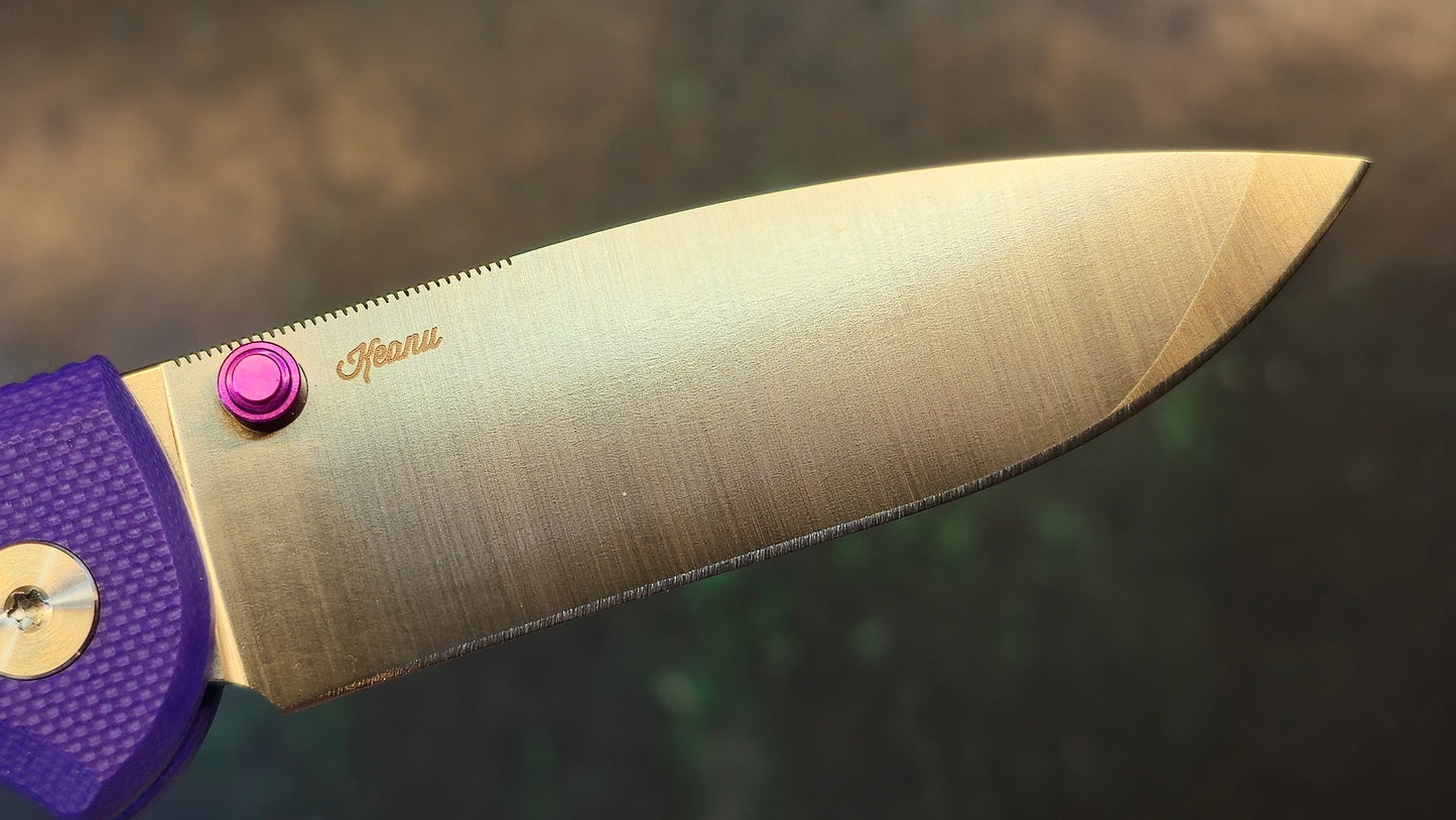 Bestechman Goodboy Jr Purple G10 D2 Satin/Stonewash (NEW - OPEN BOX)
