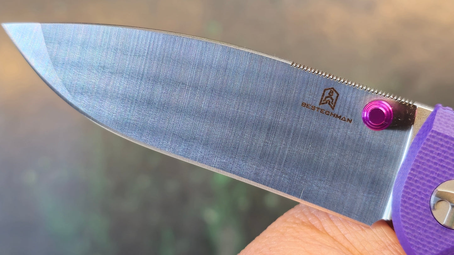 Bestechman Goodboy Jr Purple G10 D2 Satin/Stonewash (NEW - OPEN BOX)