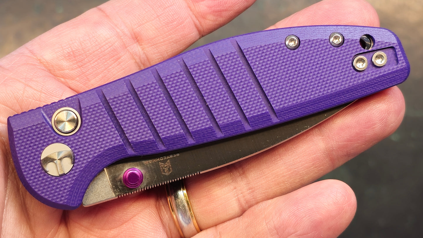 Bestechman Goodboy Jr Purple G10 D2 Satin/Stonewash (NEW - OPEN BOX)