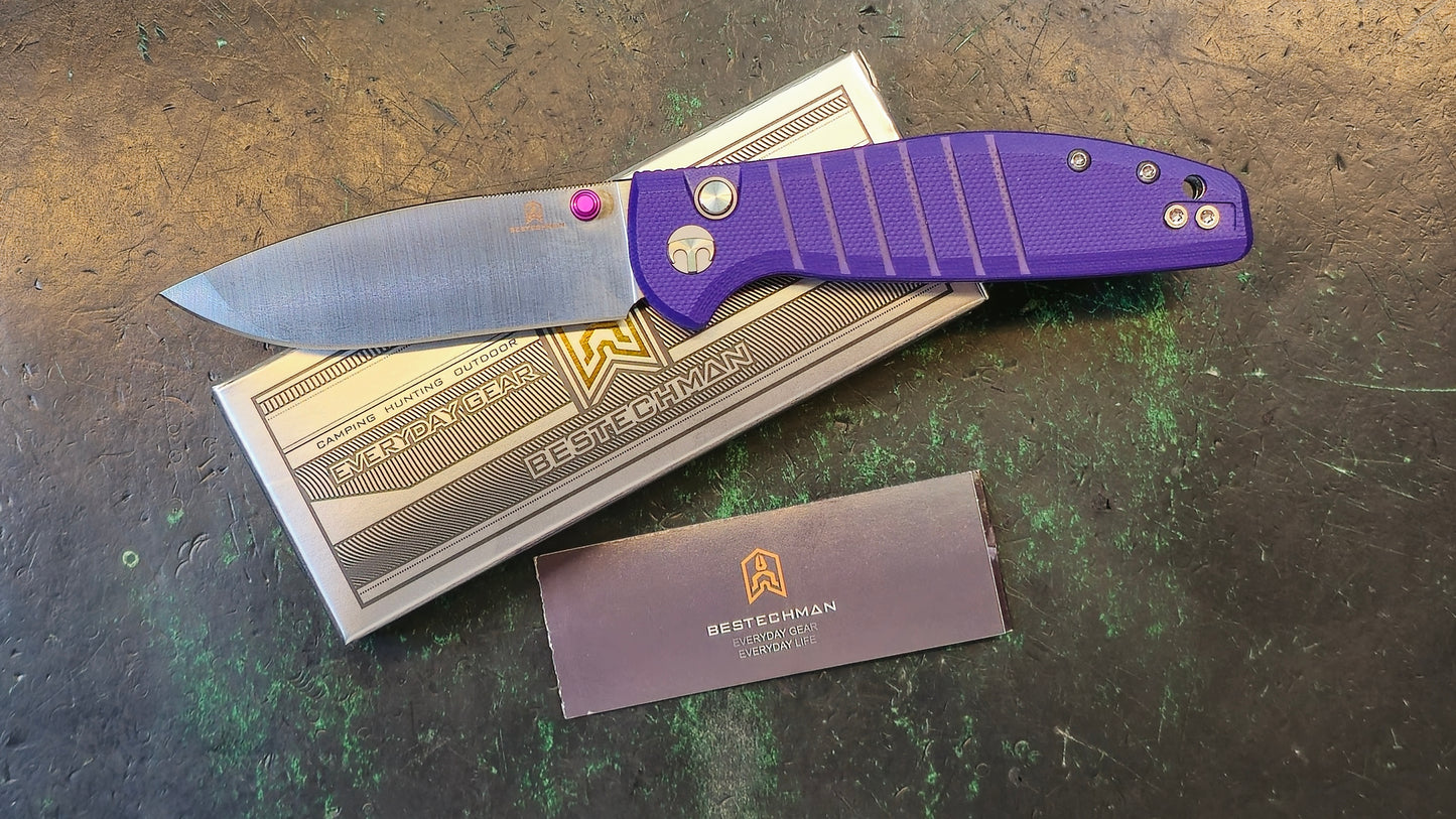 Bestechman Goodboy Jr Purple G10 D2 Satin/Stonewash (NEW - OPEN BOX)