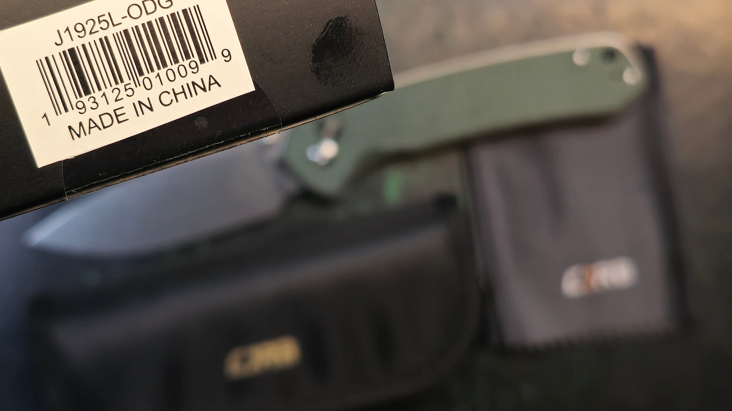 CJRB Large Pyrite Green Micarta AR-RPM9 (NEW - OPEN BOX)