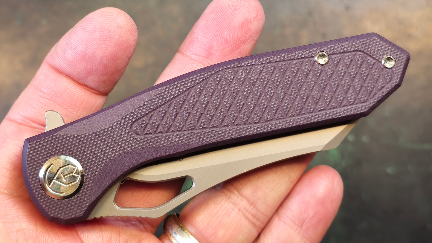 Kubey Drake Purple G10 3.46" Bohler M390 KB310G (NEW - OPEN BOX)