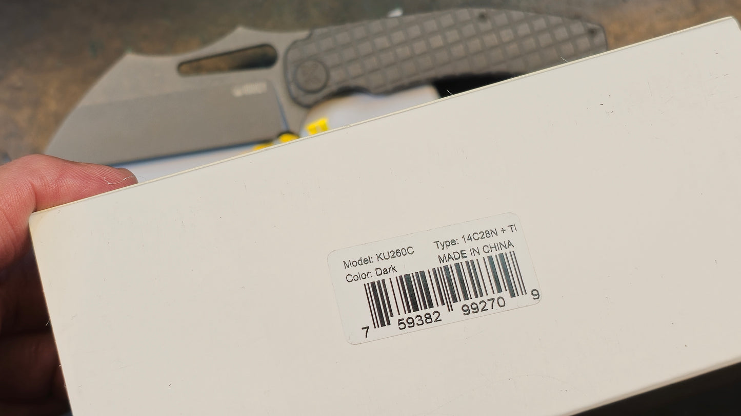 Kubey Sylow Darkblast Titanium 3.46" Darkwash 14C28N (NEW - OPEN BOX)