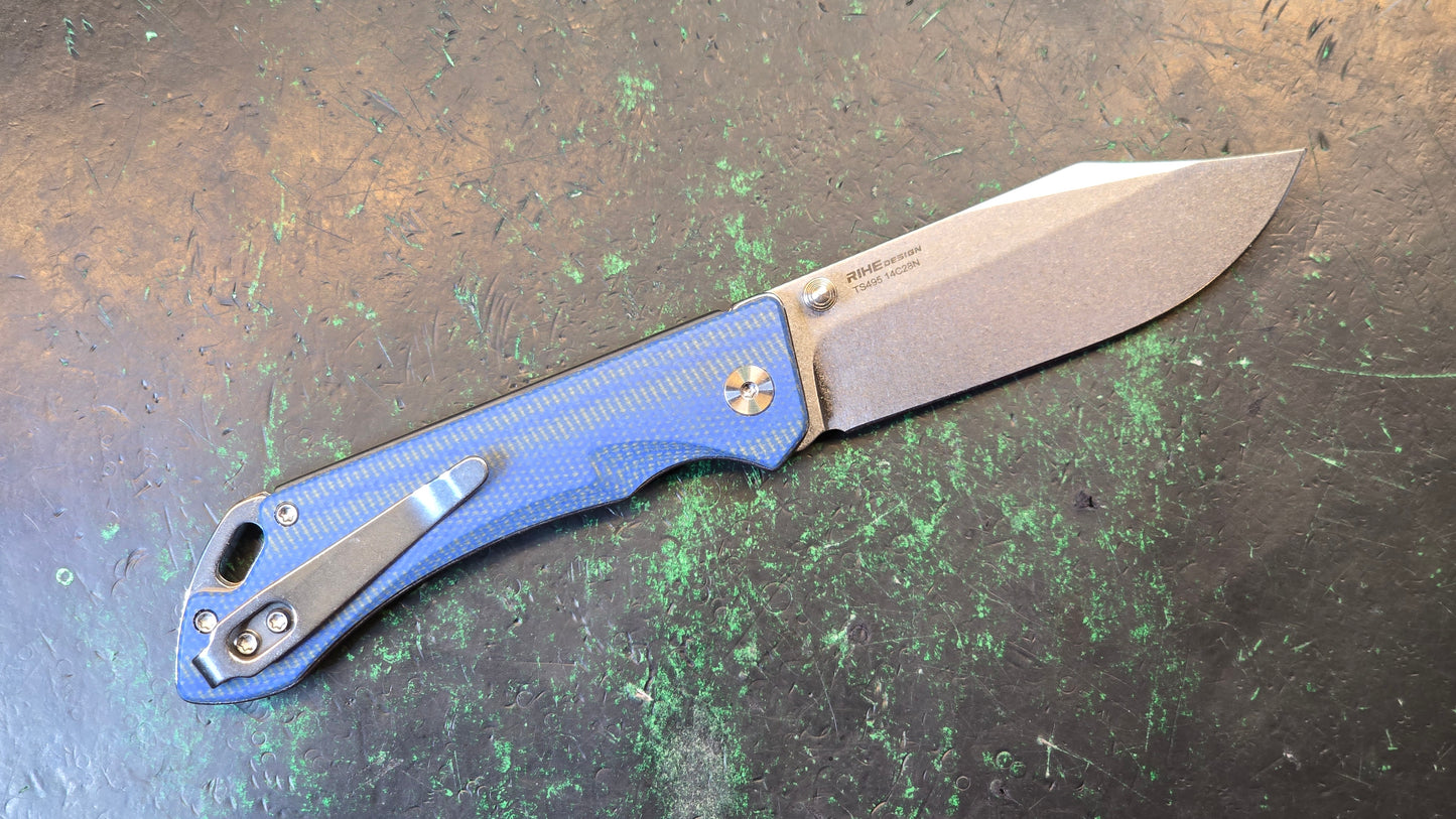 TWOSUN TS495 Blue Micarta Handle 14C28N (NEW)