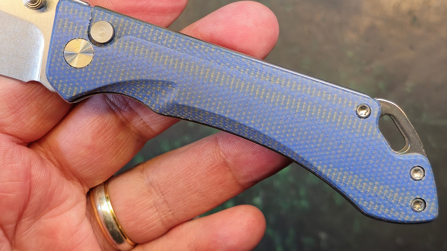 TWOSUN TS495 Blue Micarta Handle 14C28N (NEW)