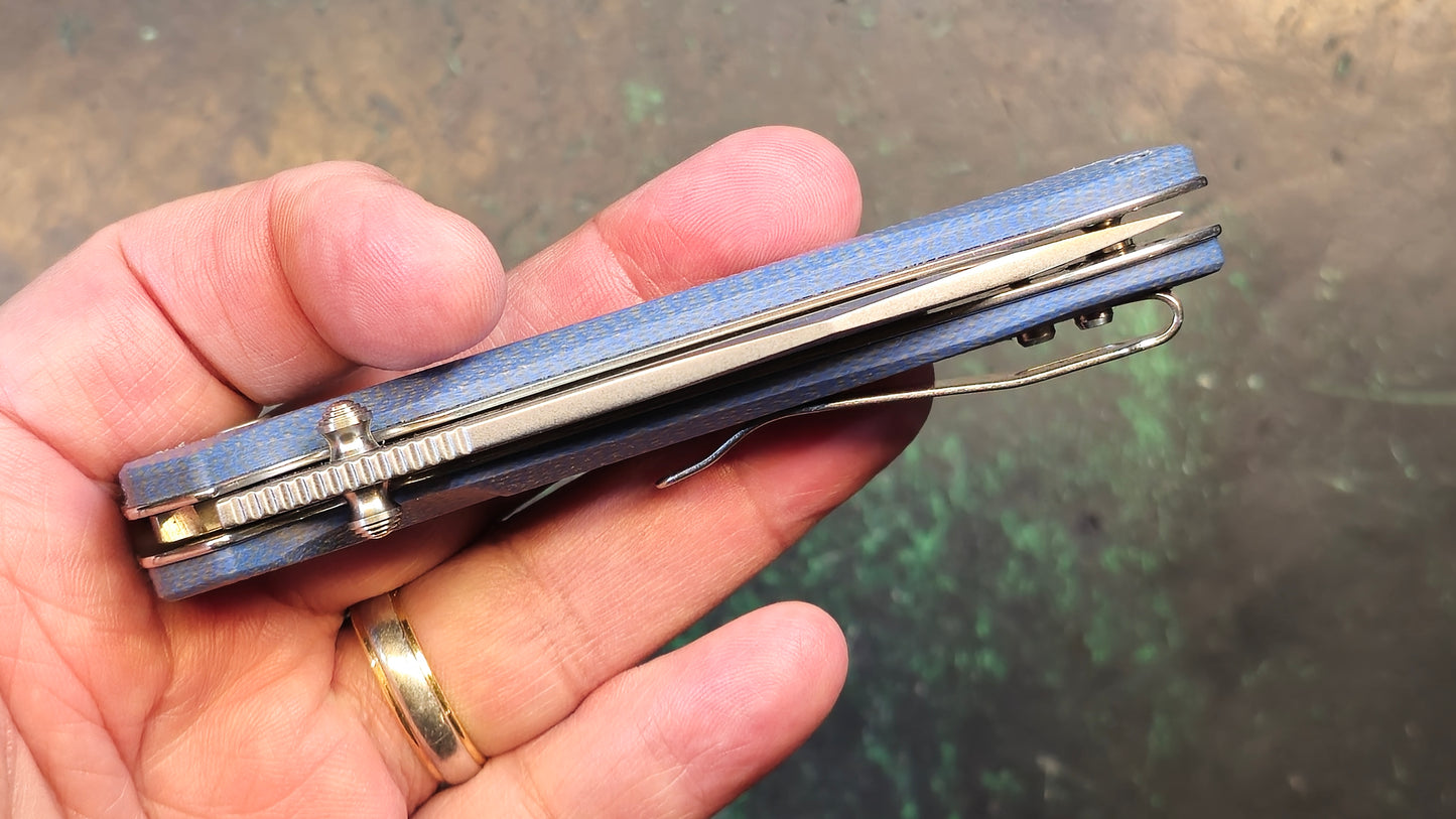 TWOSUN TS495 Blue Micarta Handle 14C28N (NEW)