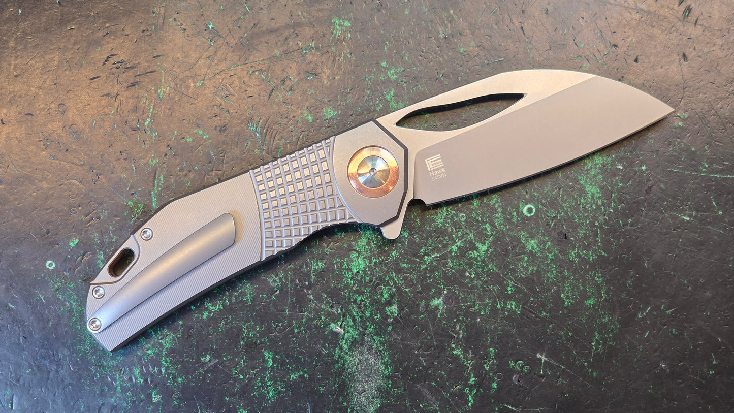Kizer Hawk Liner Lock Folding Knife Titanium Handle S45VN (NEW - OPEN BOX)