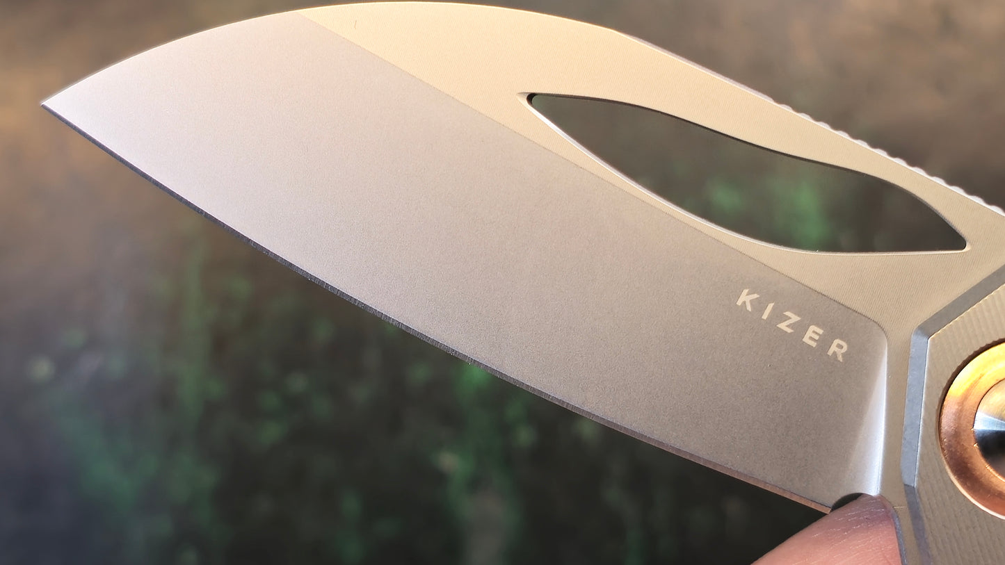 Kizer Hawk Liner Lock Folding Knife Titanium Handle S45VN (NEW - OPEN BOX)