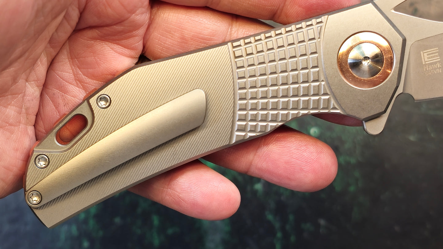 Kizer Hawk Liner Lock Folding Knife Titanium Handle S45VN (NEW - OPEN BOX)