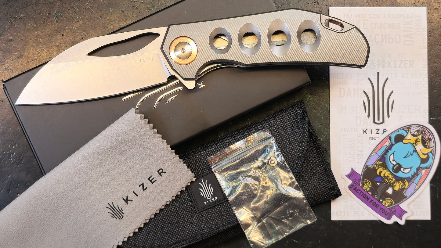 Kizer Hawk Liner Lock Folding Knife Titanium Handle S45VN (NEW - OPEN BOX)