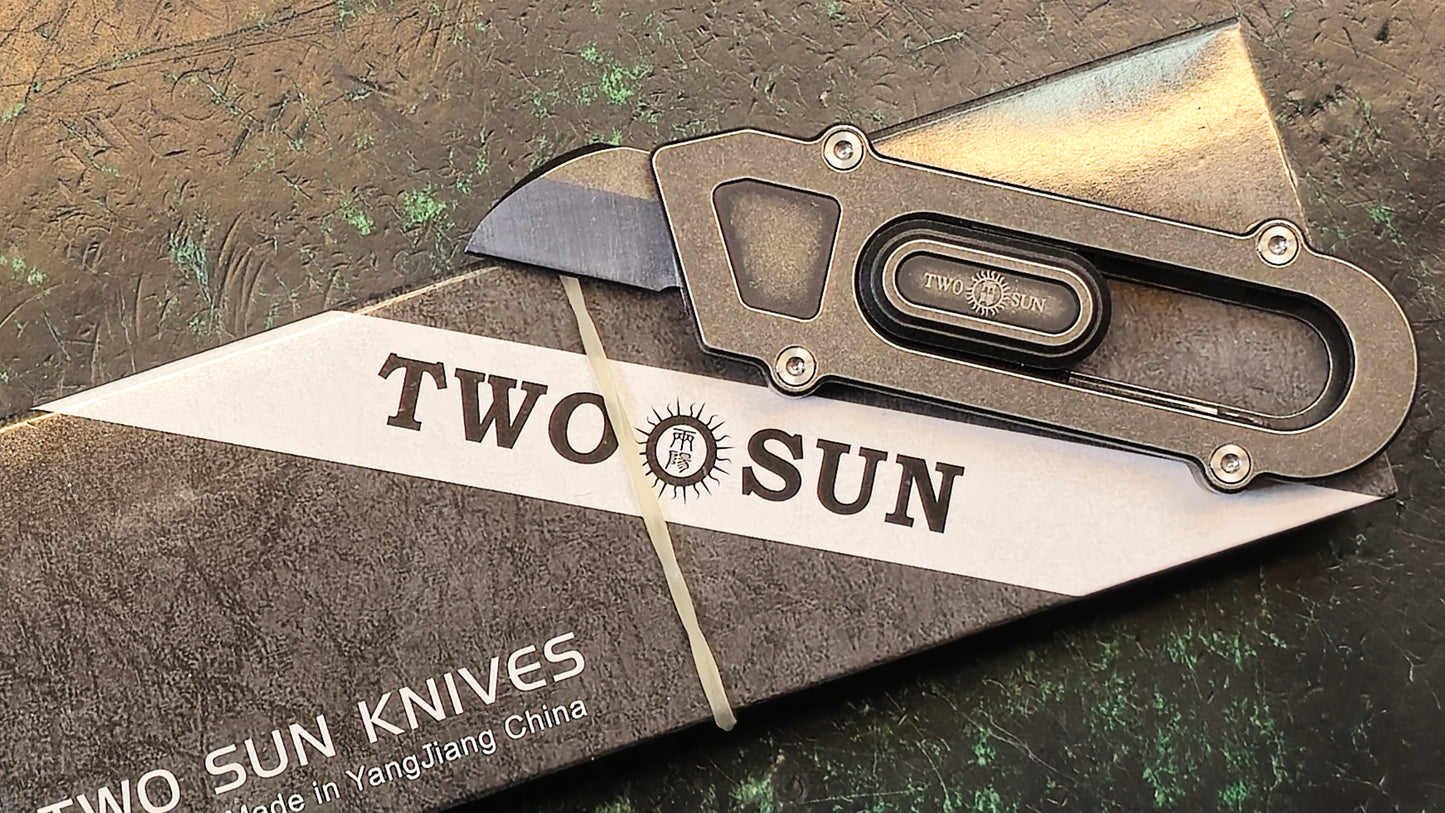 Twosun TS488-YJ01-TI Utility Knife Black Titanium (NEW)