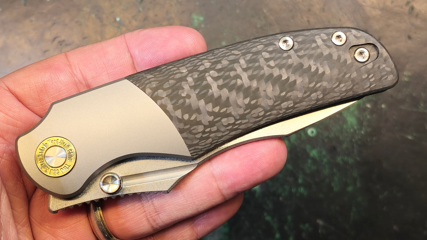 Twosun TS492 Titanium/Carbon Fiber Handle 14C28N (NEW)