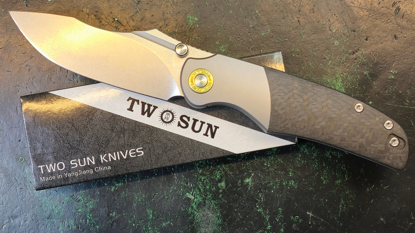 Twosun TS492 Titanium/Carbon Fiber Handle 14C28N (NEW)