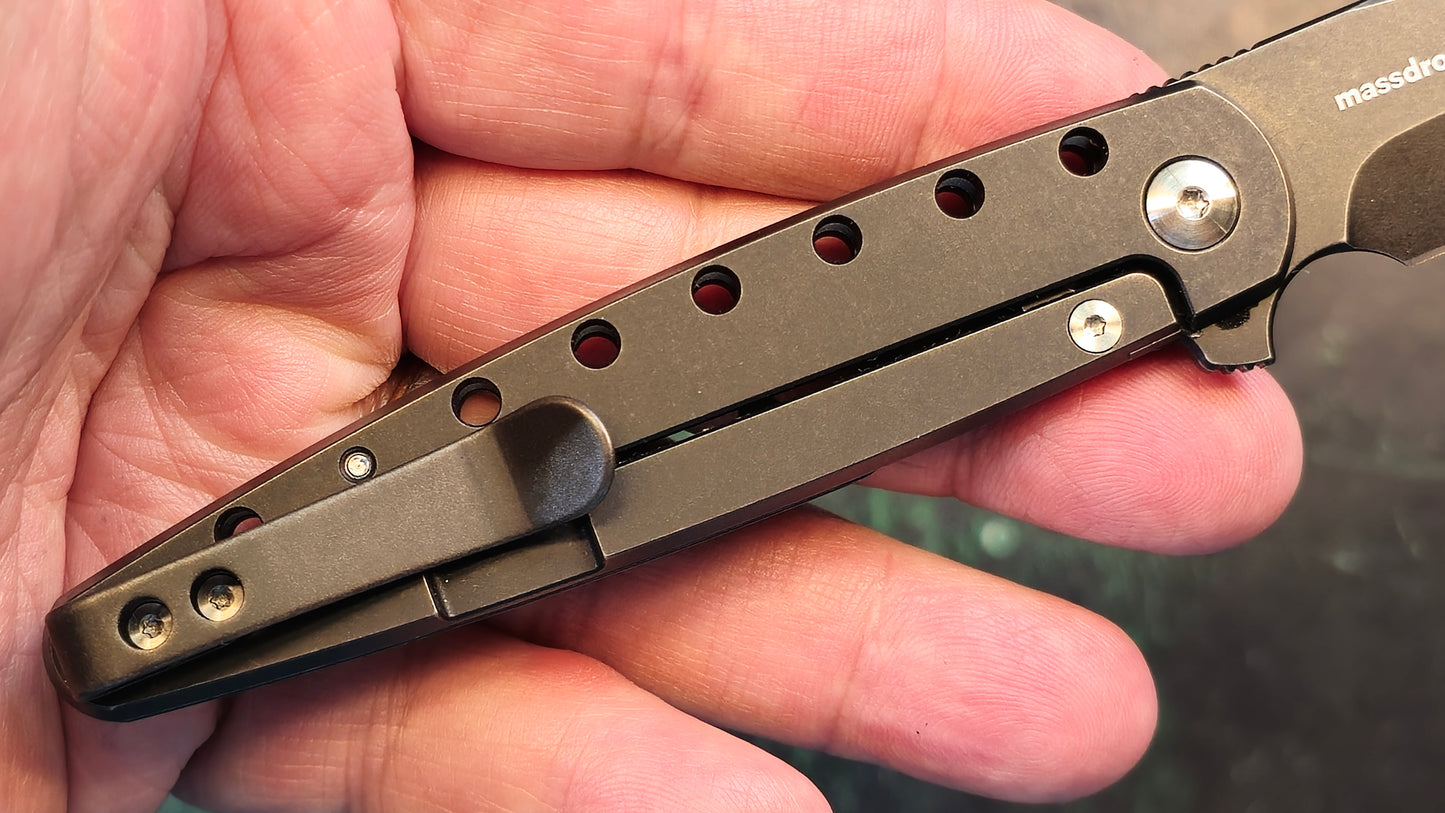 Mass Drop + Brad Zinker Dogtooth Titanium S35VN (NEW - Open Box)