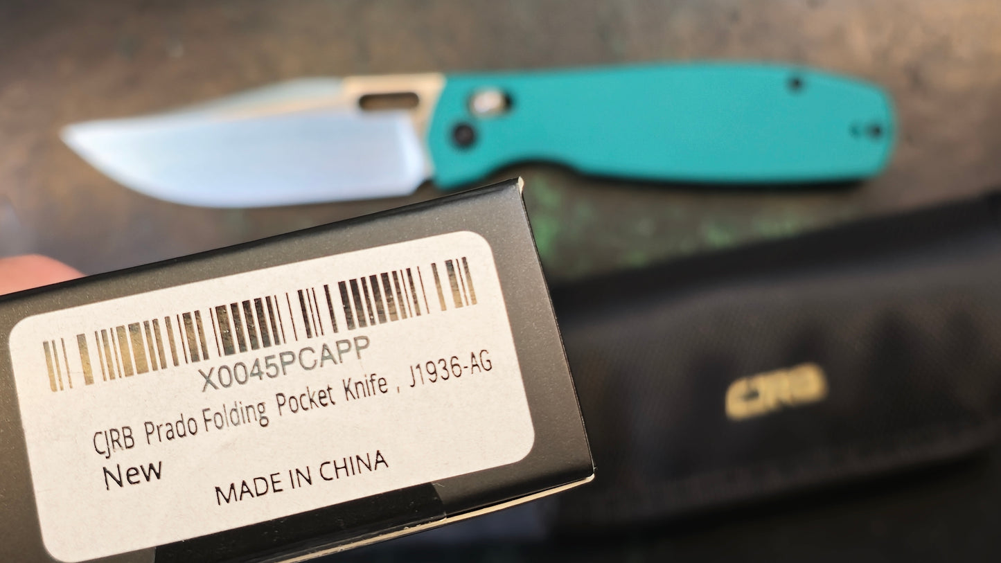 CJRB Prado Aqua Green G10 Handle AR-RPM9 (NEW - OPEN BOX)