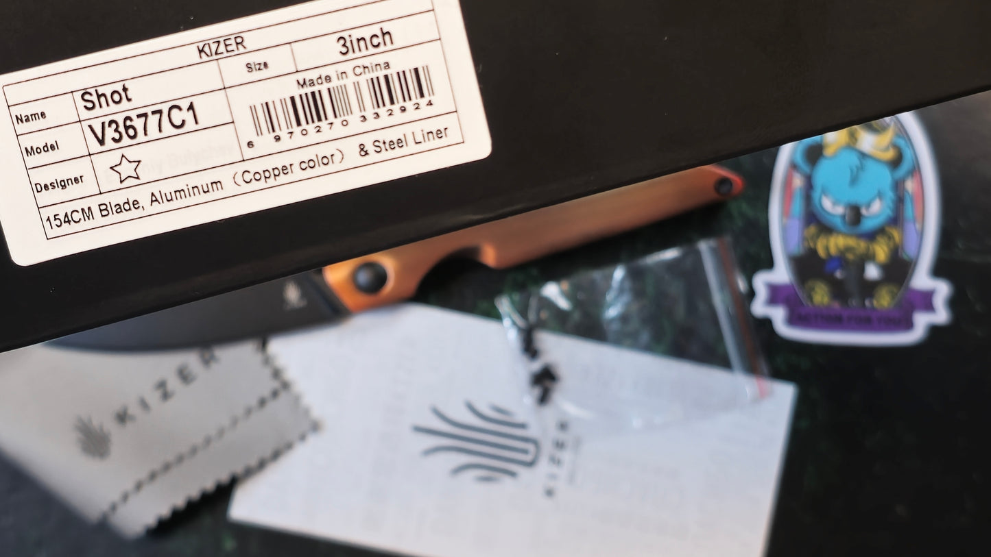 Kizer Shot Copper Aluminum 154CM (NEW - OPEN BOX)