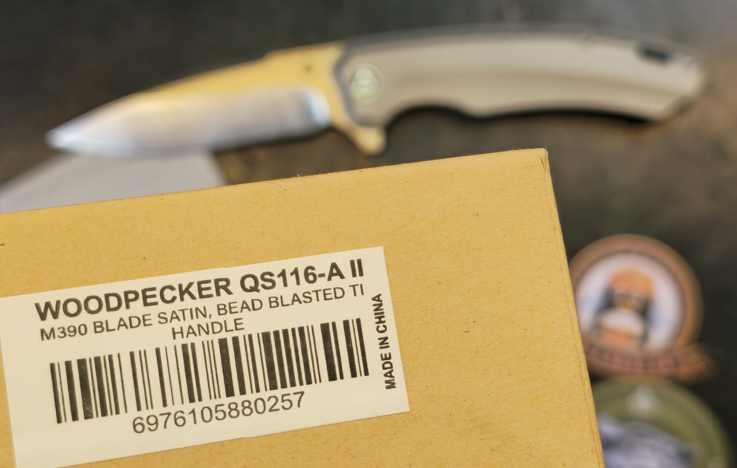 QSP Woodpecker Böhler M390 Blade Titanium (NEW - OPEN BOX)