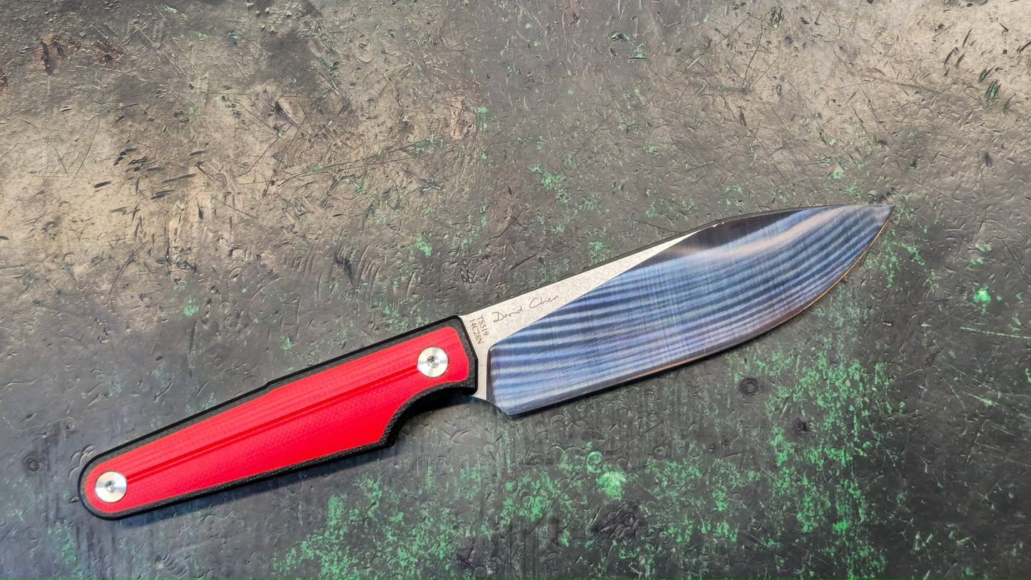 TWOSUN TS519 Fixed Blade Knife Red/Black G10 14C28N (NEW)