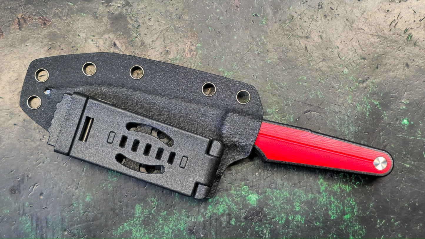 TWOSUN TS519 Fixed Blade Knife Red/Black G10 14C28N (NEW)
