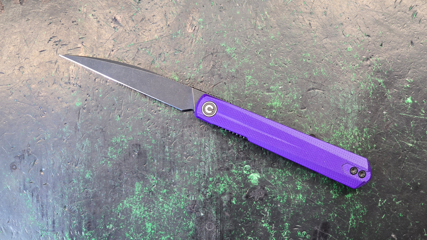 Civivi Clavi Purple G10 Nitro-V Wharncliffe Black Stonewash (new - OPEN BOX)