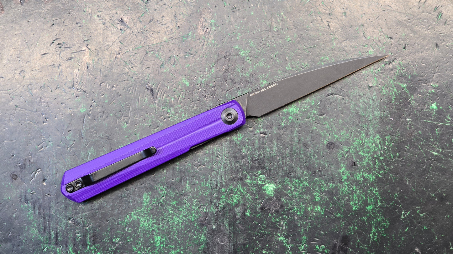Civivi Clavi Purple G10 Nitro-V Wharncliffe Black Stonewash (new - OPEN BOX)