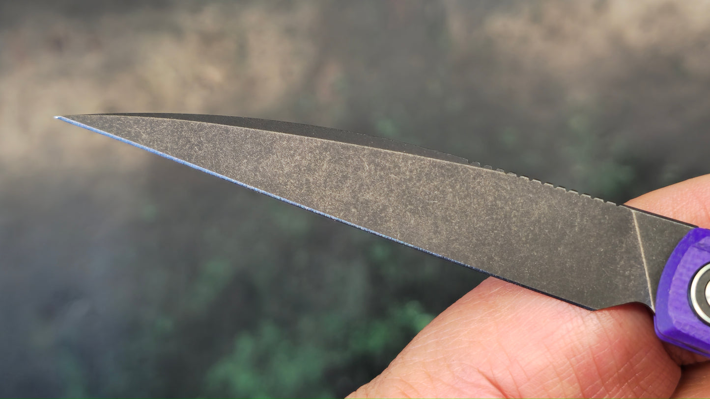 Civivi Clavi Purple G10 Nitro-V Wharncliffe Black Stonewash (new - OPEN BOX)