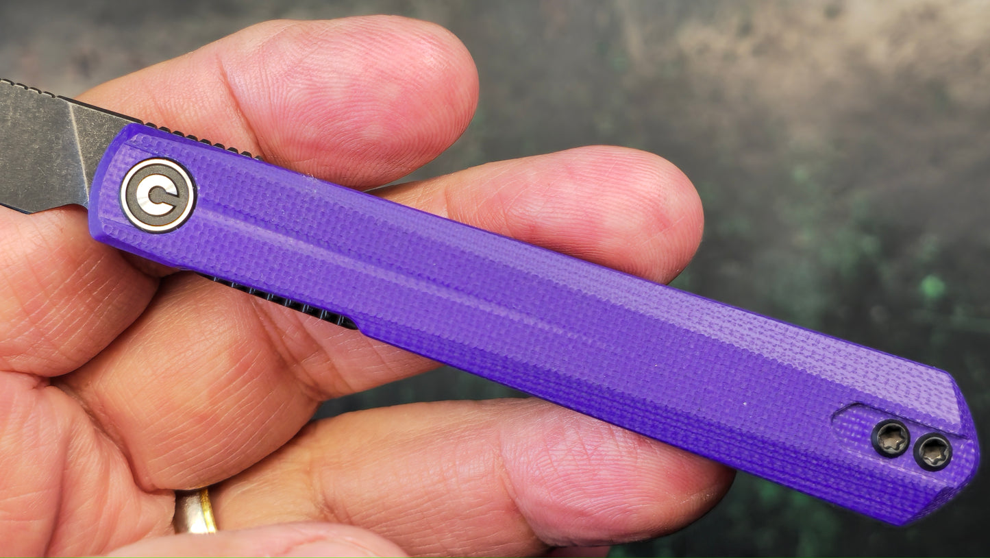 Civivi Clavi Purple G10 Nitro-V Wharncliffe Black Stonewash (new - OPEN BOX)