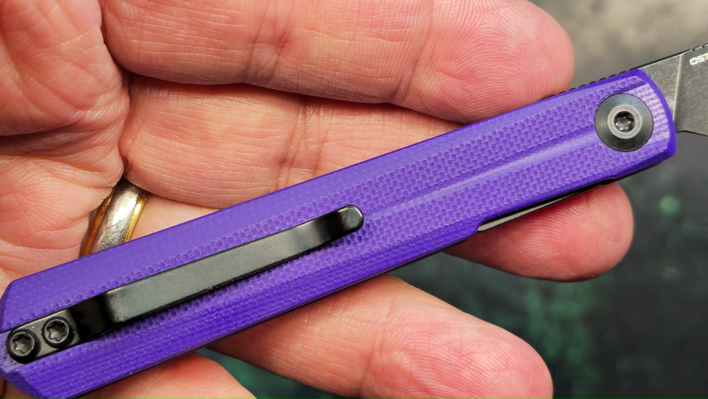 Civivi Clavi Purple G10 Nitro-V Wharncliffe Black Stonewash (new - OPEN BOX)