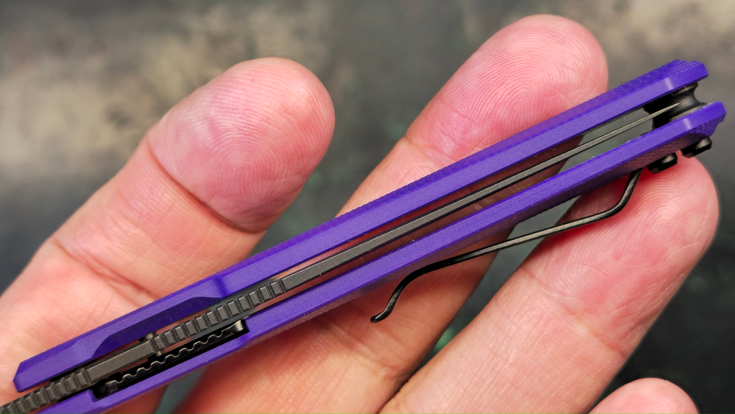 Civivi Clavi Purple G10 Nitro-V Wharncliffe Black Stonewash (new - OPEN BOX)