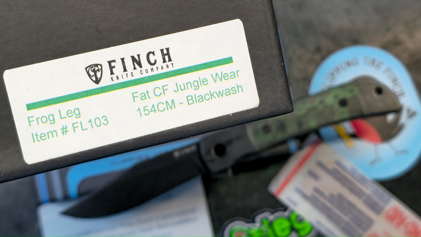 Finch Knife Co Frog Leg Jungle Wear Carbon Fiber Handle 154CM (NEW)
