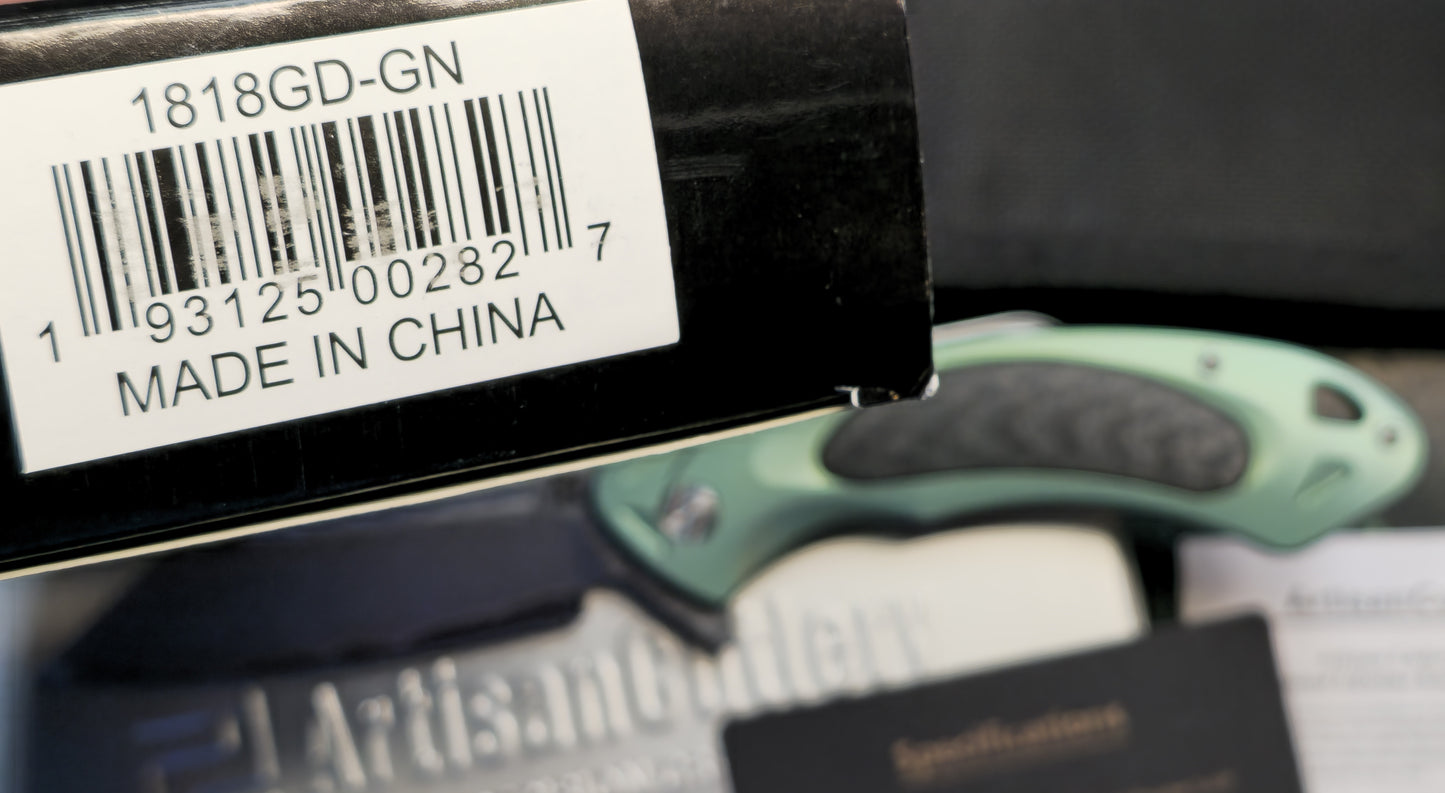 Artisan Cutlery Eterno ATZ-1818GD Damascus Blade Titanium Handle (USED)