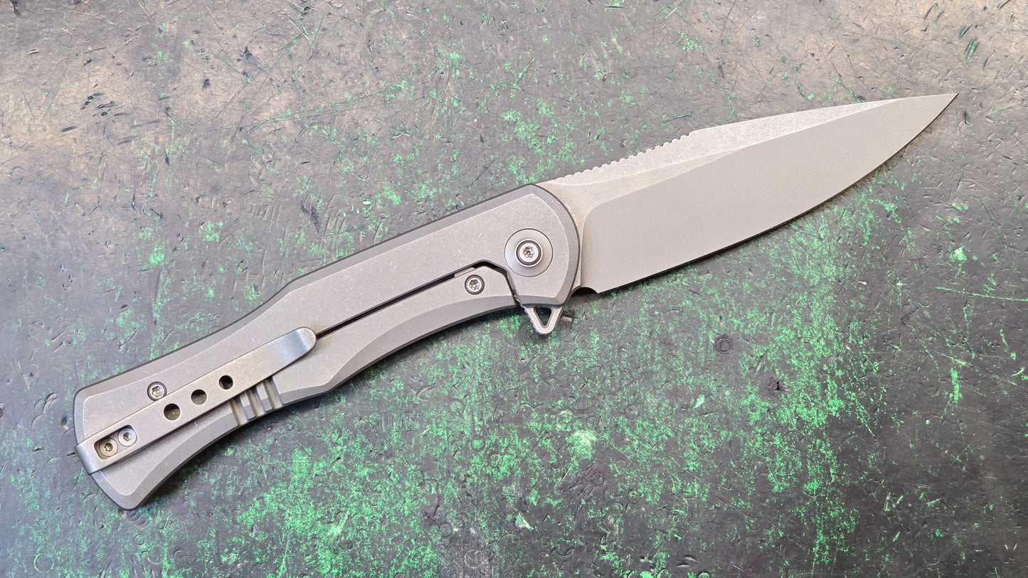 WEKNIFE Primoris Flipper Knife Titanium Handle (3.47" CPM 20CV Blade) (NEW - OPEN BOX)