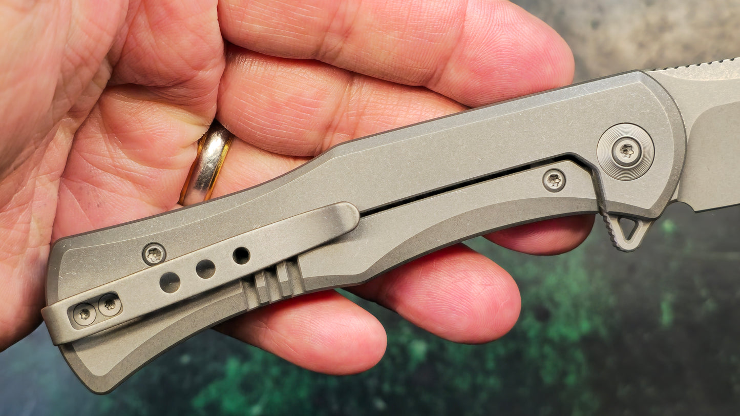 WEKNIFE Primoris Flipper Knife Titanium Handle (3.47" CPM 20CV Blade) (NEW - OPEN BOX)