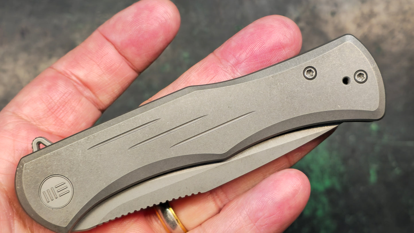 WEKNIFE Primoris Flipper Knife Titanium Handle (3.47" CPM 20CV Blade) (NEW - OPEN BOX)