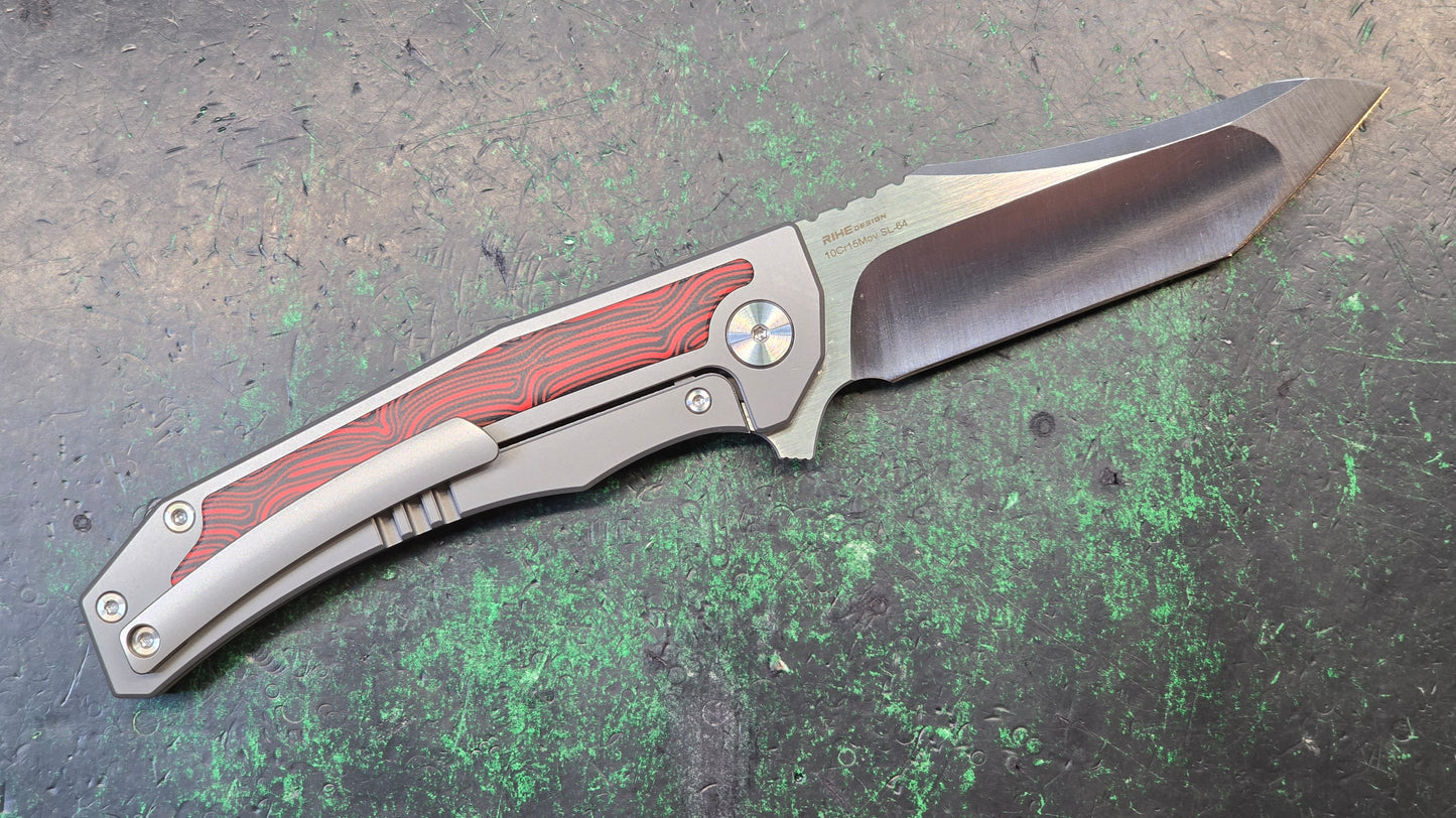 Sixleaf SL-64 10Cr15MoV Blade Titanium/G10 Handle Red (NEW - OPEN BOX)